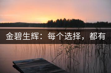 金碧生輝：每個(gè)選擇，都有選擇的理由