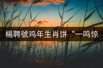楊聘號(hào)雞年生肖餅“一鳴驚人”全國(guó)上市！