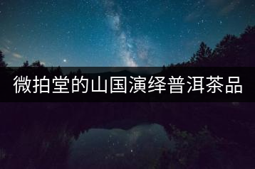 微拍堂的山國演繹普洱茶品質(zhì)如何？