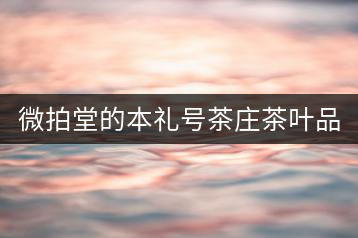 微拍堂的本禮號(hào)茶莊茶葉品質(zhì)如何？