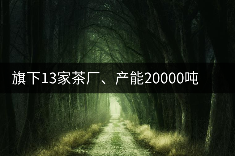 旗下13家茶廠、產(chǎn)能20000噸，這家“巨無(wú)霸”中國(guó)茶企...旗下13家茶廠、產(chǎn)能20000噸，這家“巨無(wú)霸”中國(guó)茶企是怎樣煉成的？