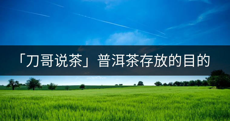 「刀哥說(shuō)茶」普洱茶存放的目的，是為了轉(zhuǎn)化它的苦澀生青
