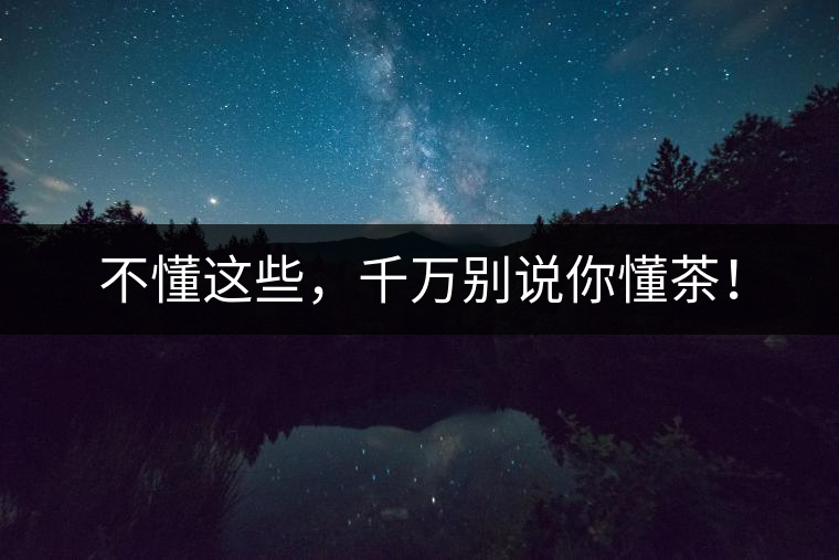 不懂這些，千萬別說你懂茶！