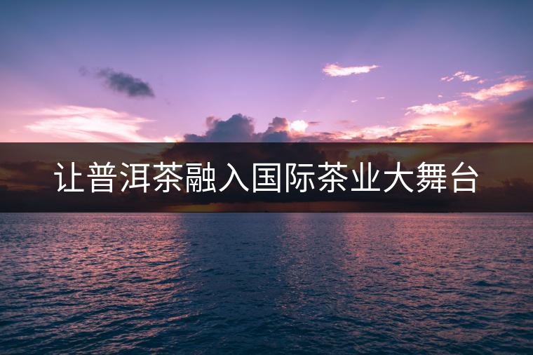 讓普洱茶融入國際茶業(yè)大舞臺(tái) 讓普洱茶融入國際茶業(yè)大舞臺(tái)