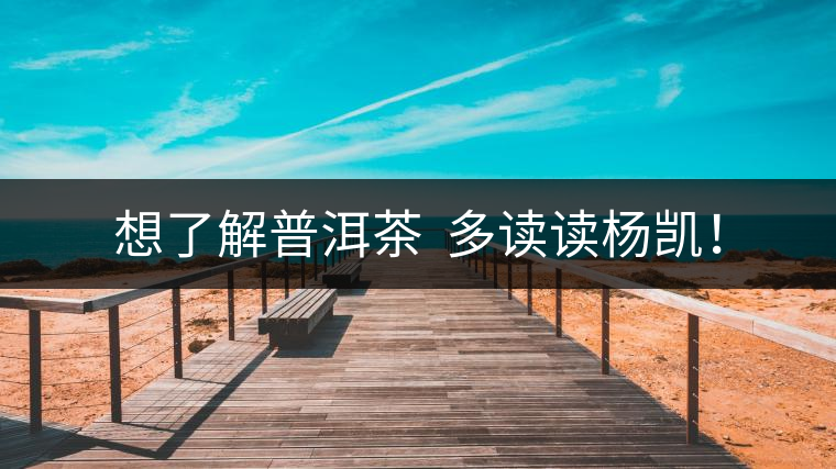 想了解普洱茶  多讀讀楊凱！