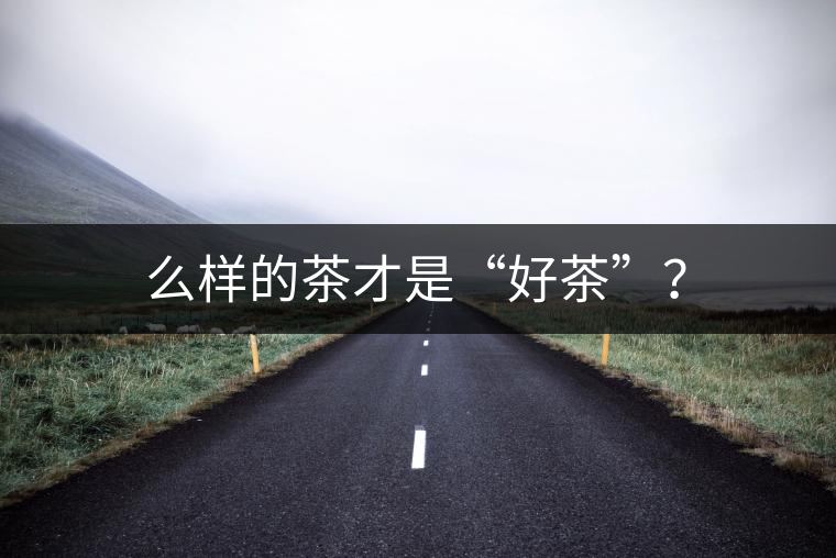 么樣的茶才是“好茶”？