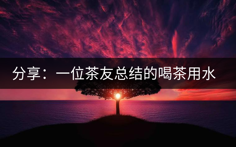 分享：一位茶友總結的喝茶用水的經驗