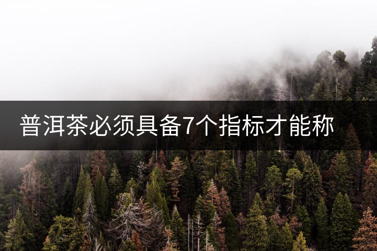 普洱茶必須具備7個指標才能稱上優(yōu)質(zhì)茶葉