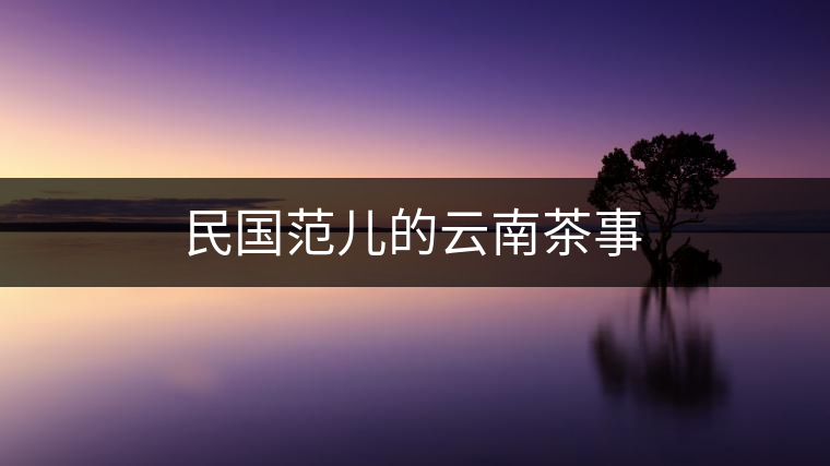 民國(guó)范兒的云南茶事 民國(guó)范兒的云南茶事