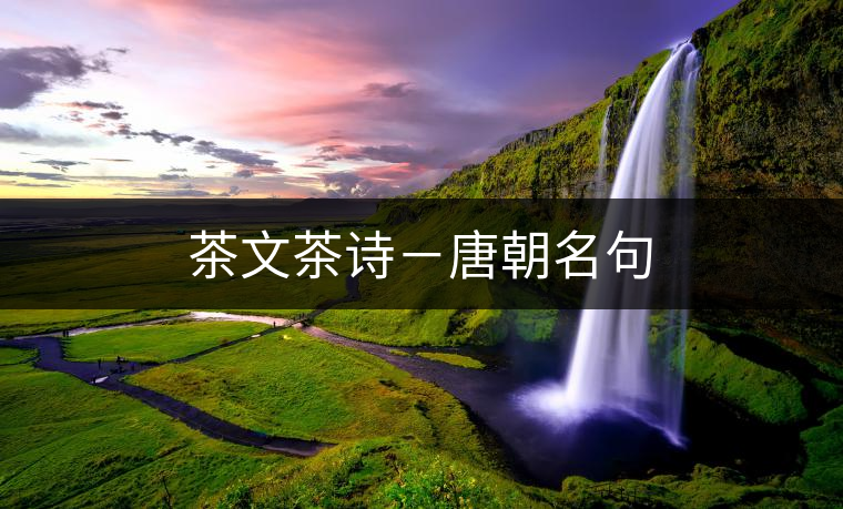 茶文茶詩(shī)-唐朝名句 茶文茶詩(shī)-唐朝名句