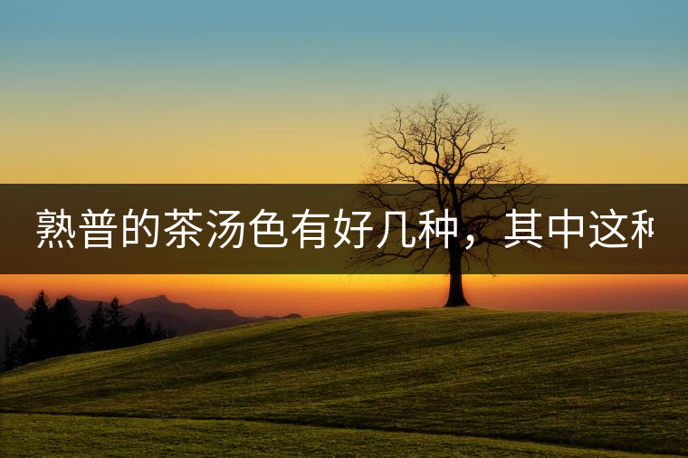 熟普的茶湯色有好幾種，其中這種不建議喝！