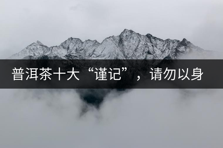 普洱茶十大“謹(jǐn)記”，請勿以身相試