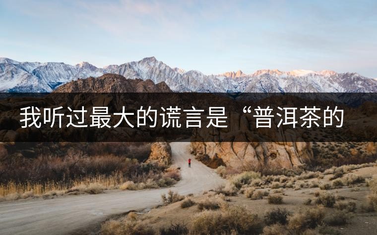 我聽過最大的謊言是“普洱茶的苦、澀、濃，就是霸氣”