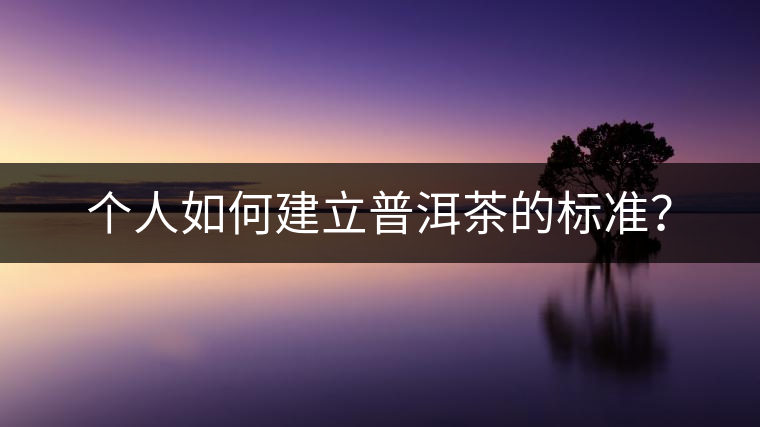個(gè)人如何建立普洱茶的標(biāo)準(zhǔn)？
