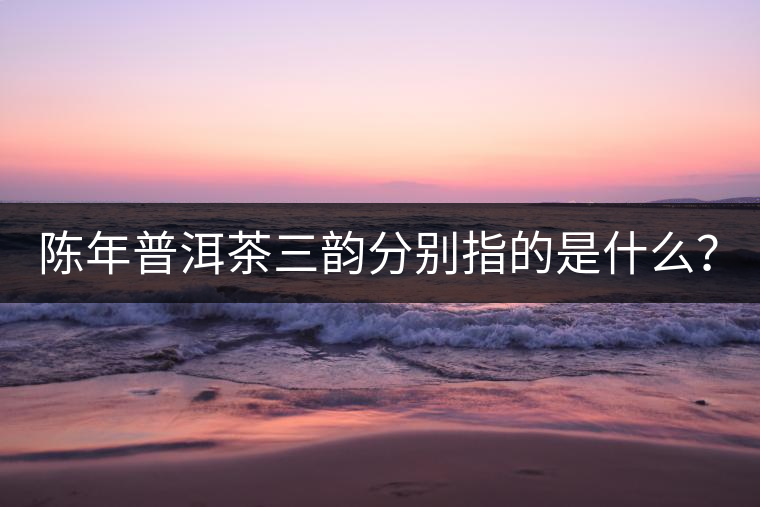 陳年普洱茶三韻分別指的是什么？