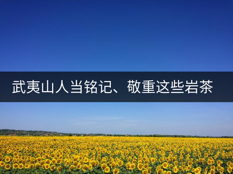 武夷山人當(dāng)銘記、敬重這些巖茶功臣