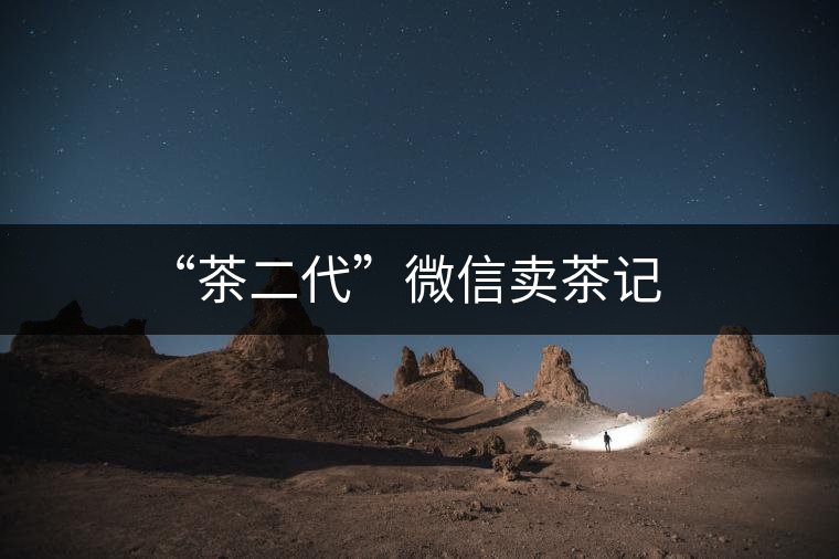 “茶二代”微信賣茶記