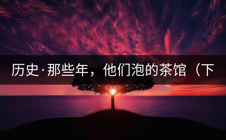 歷史·那些年，他們泡的茶館（下）
