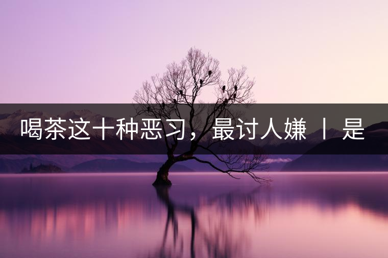 喝茶這十種惡習(xí)，最討人嫌 丨 是否同感？