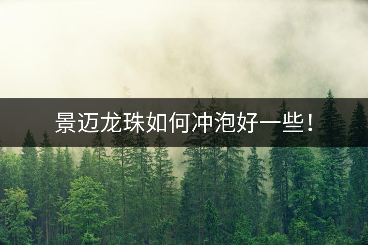 景邁龍珠如何沖泡好一些！