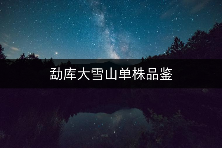 勐庫(kù)大雪山單株品鑒