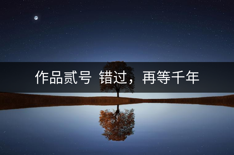 作品貳號(hào)  錯(cuò)過(guò)，再等千年