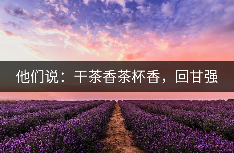 他們說：干茶香茶杯香，回甘強