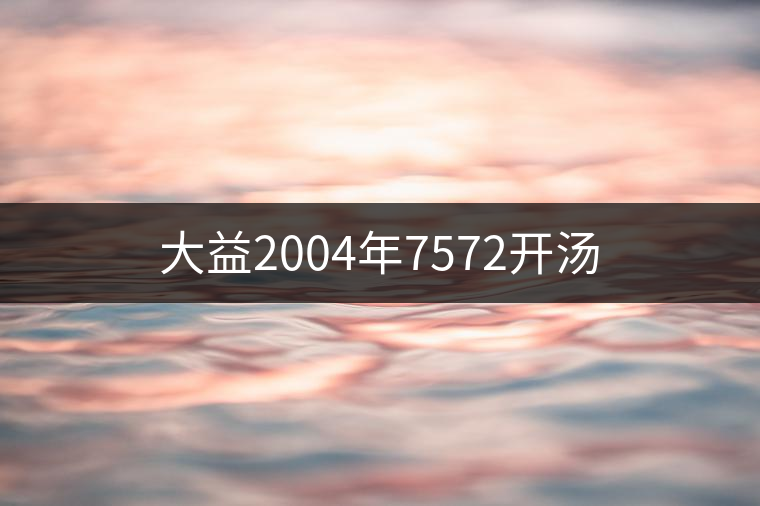 大益2004年7572開湯 大益2004年7572開湯