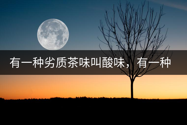 有一種劣質(zhì)茶味叫酸味，有一種優(yōu)質(zhì)茶味也叫酸味