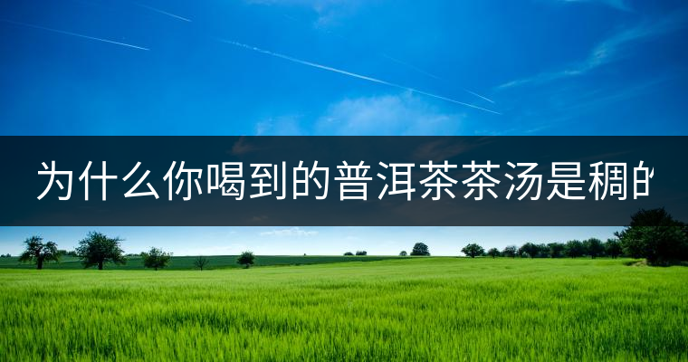 為什么你喝到的普洱茶茶湯是稠的？