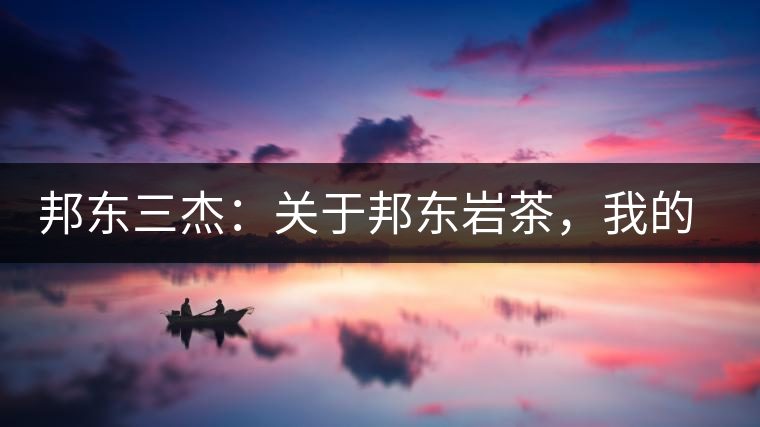 邦東三杰：關(guān)于邦東巖茶，我的一點(diǎn)點(diǎn)想法