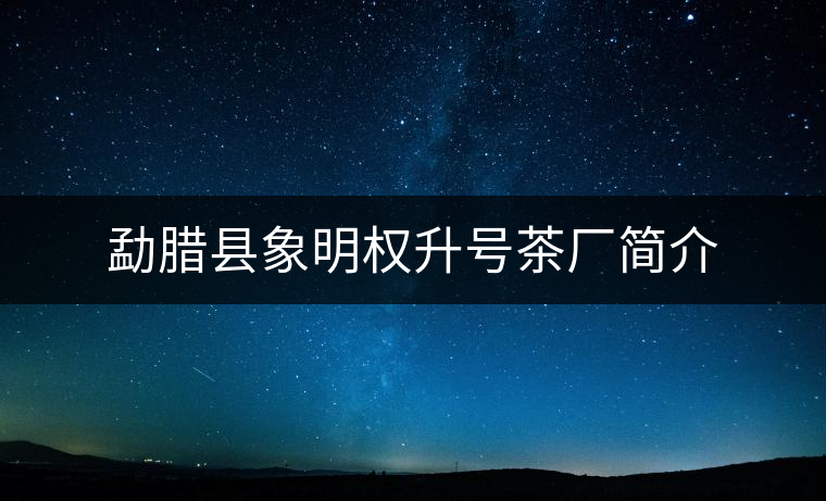 勐臘縣象明權(quán)升號(hào)茶廠簡(jiǎn)介 勐臘縣象明權(quán)升號(hào)茶廠簡(jiǎn)介