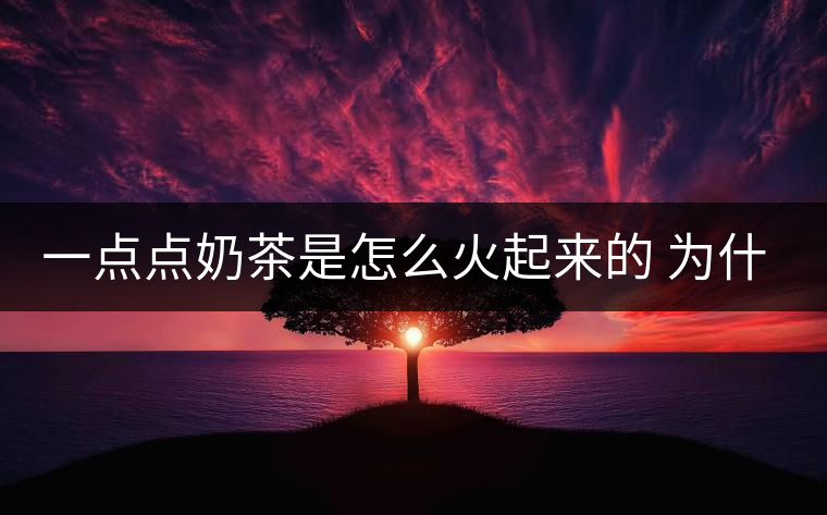一點(diǎn)點(diǎn)奶茶是怎么火起來(lái)的 為什么叫網(wǎng)紅奶茶