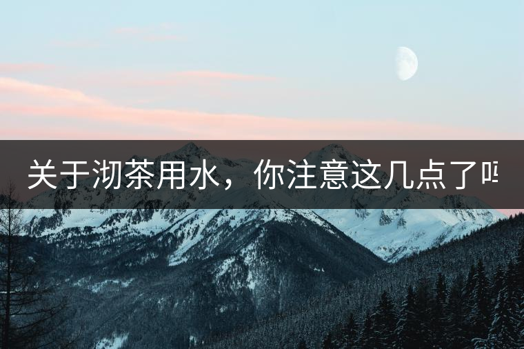 關(guān)于沏茶用水，你注意這幾點了嗎？