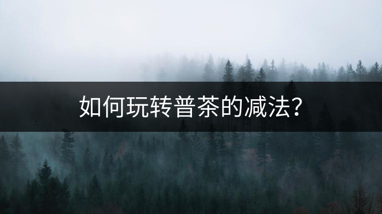 如何玩轉(zhuǎn)普茶的減法？