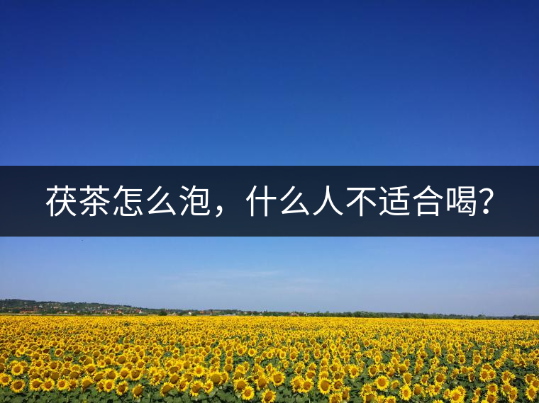 茯茶怎么泡，什么人不適合喝？