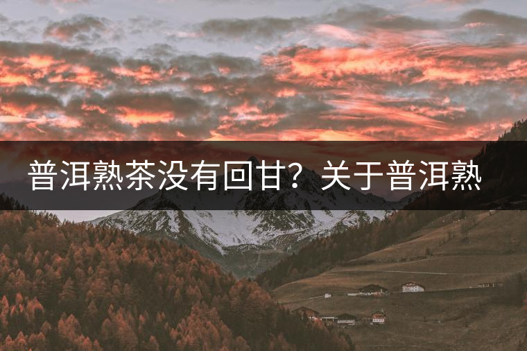 普洱熟茶沒有回甘？關(guān)于普洱熟茶的這些知識(shí)你必須知道！