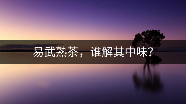 易武熟茶，誰解其中味？