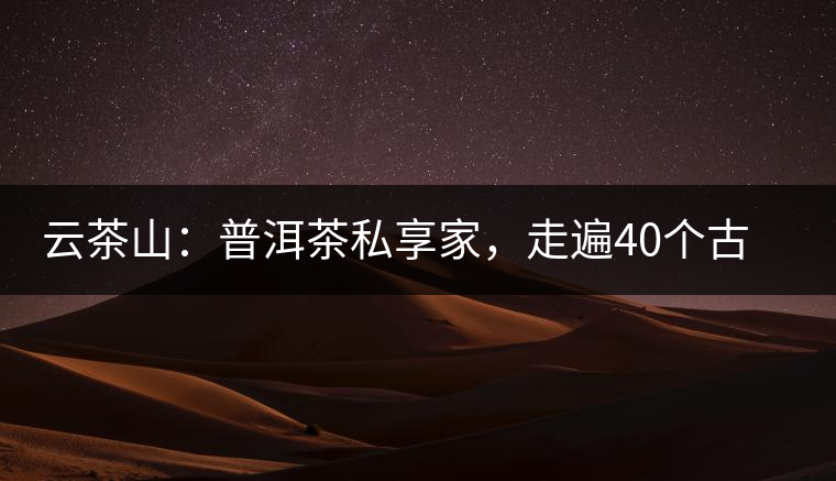 云茶山：普洱茶私享家，走遍40個(gè)古寨，24小時(shí)提供專家評(píng)分與產(chǎn)地茶農(nóng)一手報(bào)價(jià)