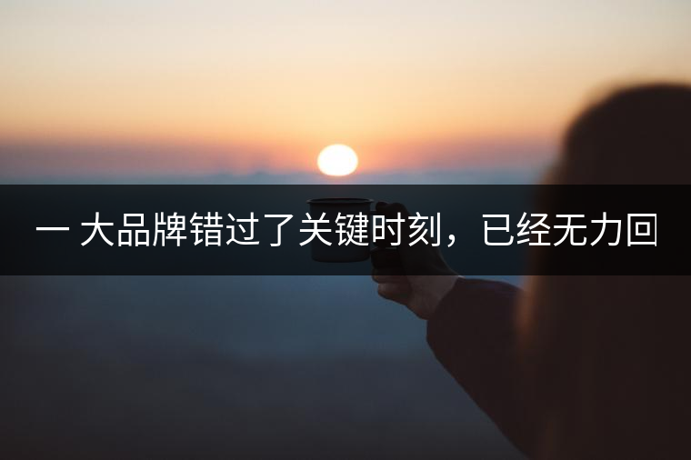 一 大品牌錯(cuò)過(guò)了關(guān)鍵時(shí)刻，已經(jīng)無(wú)力回天！
