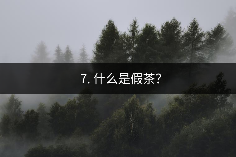 ? 7. 什么是假茶？