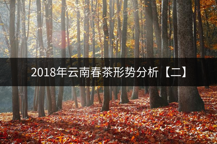 2018年云南春茶形勢(shì)分析【二】 2018年云南春茶形勢(shì)分析【二】