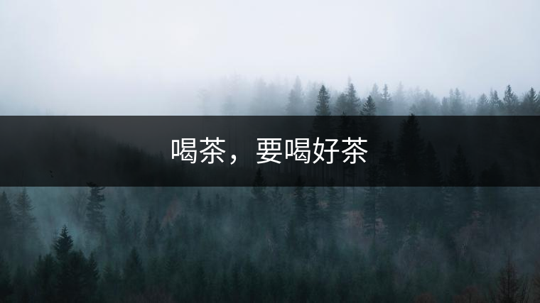喝茶，要喝好茶